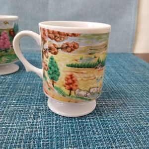 Vintage four season Japanese cups